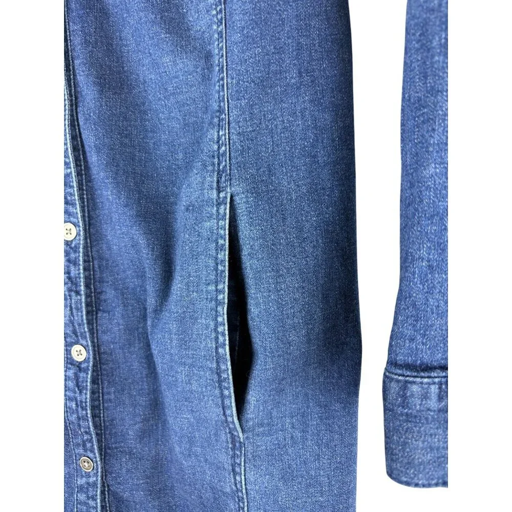 J.jill Country Club Coastal Preppy Denim Button Front Dress, Women's S Petite - Picture 7 of 8
